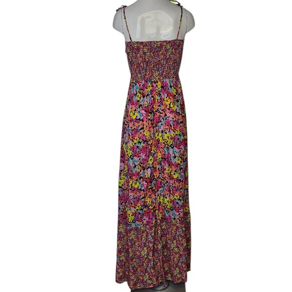 Maaji Bewitched Monet Maxi Dress, Smocked , Tie Straps, Beach, Resort, Size S - Picture 4 of 8